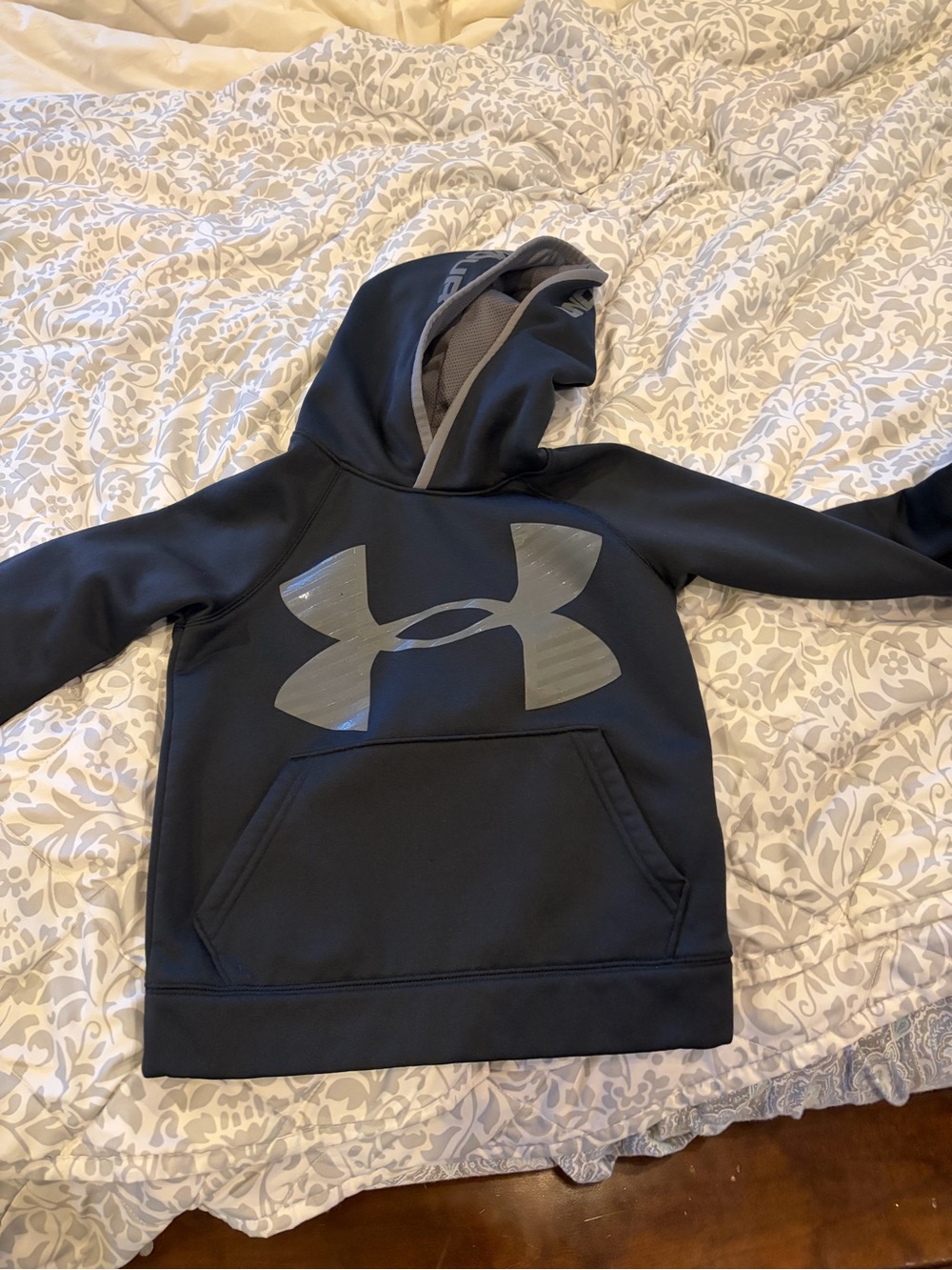 Under Armour Kids Black Hoodie with Gray Logo